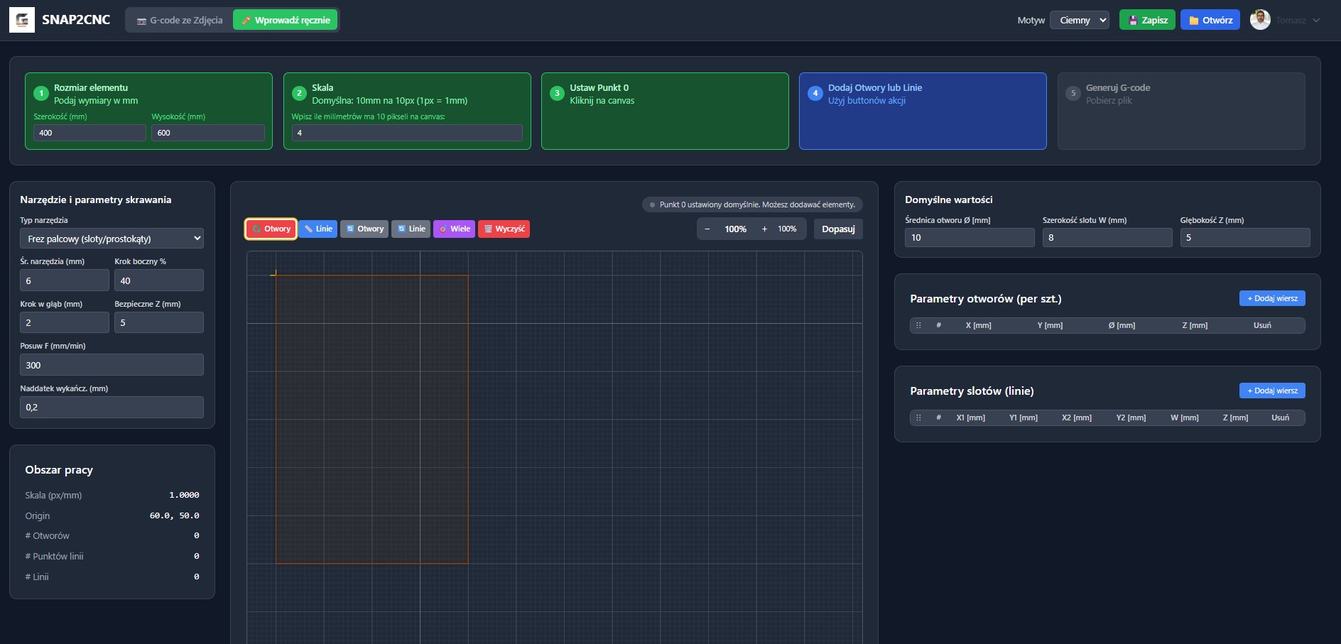 Pełny interfejs aplikacji