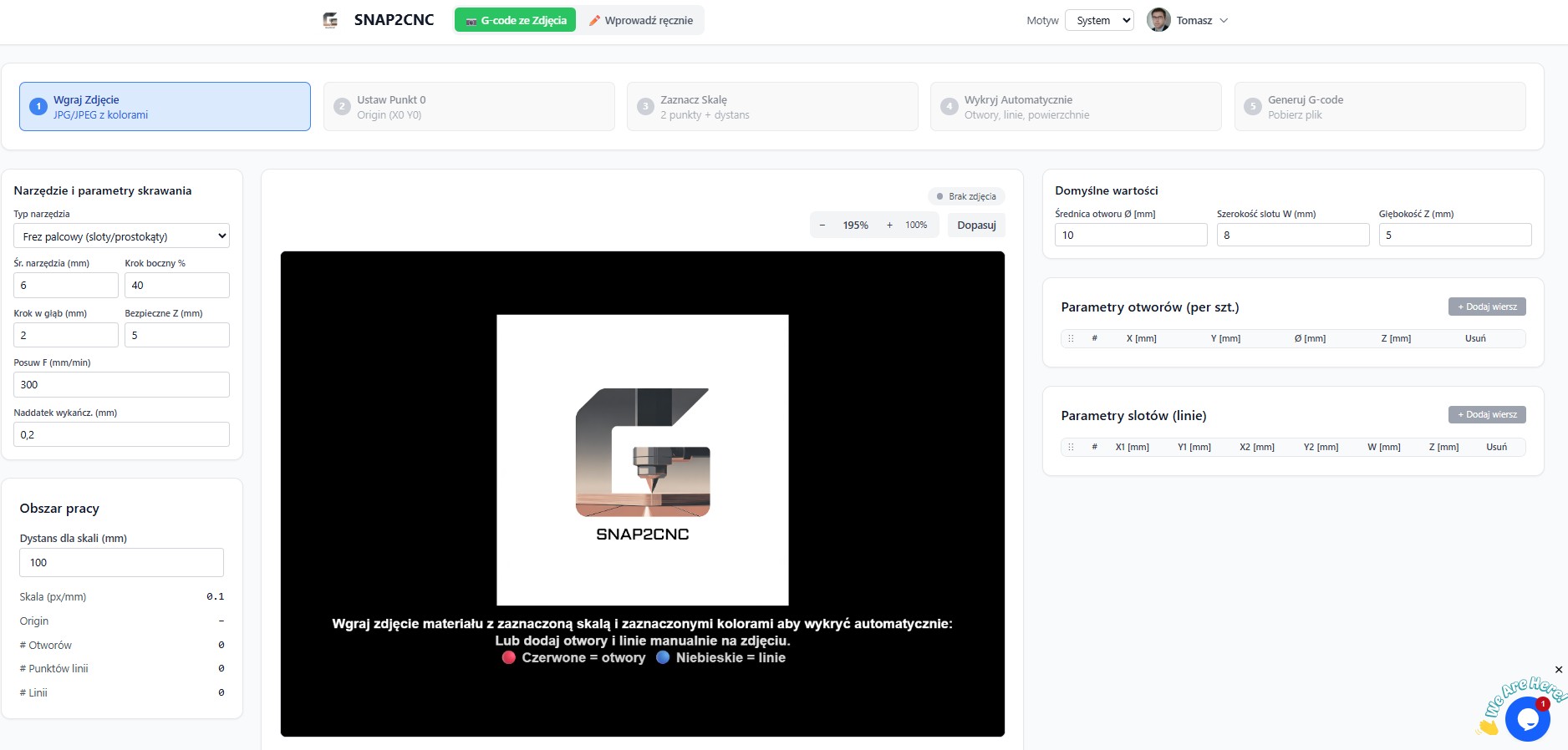 Zrzut ekranu głównego interfejsu aplikacji